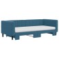 vidaXL Tagesbett Ausziehbar mit Matratzen Blau 90x200 cm Samt vidaXL Tagesbett Ausziehbar mit Matratzen Blau 90x200 cm Samt