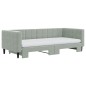 vidaXL Tagesbett Ausziehbar mit Matratzen Hellgrau 90x200 cm Samt vidaXL Tagesbett Ausziehbar mit Matratzen Hellgrau 90x200 cm Samt