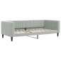 vidaXL Tagesbett Ausziehbar mit Matratzen Hellgrau 90x200 cm Samt vidaXL Tagesbett Ausziehbar mit Matratzen Hellgrau 90x200 cm Samt