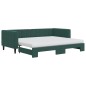 vidaXL Tagesbett Ausziehbar mit Matratzen Dunkelgrün 90x200 cm Samt vidaXL Tagesbett Ausziehbar mit Matratzen Dunkelgrün 90x200 cm Samt