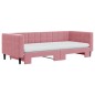 vidaXL Tagesbett Ausziehbar mit Matratzen Rosa 90x200 cm Samt vidaXL Tagesbett Ausziehbar mit Matratzen Rosa 90x200 cm Samt