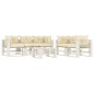 vidaXL 6-tlg. Garten-Lounge-Set Paletten mit Kissen in Creme Holz vidaXL 6-tlg. Garten-Lounge-Set Paletten mit Kissen in Creme Holz