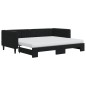vidaXL Tagesbett Ausziehbar mit Matratzen Schwarz 90x200 cm Samt vidaXL Tagesbett Ausziehbar mit Matratzen Schwarz 90x200 cm Samt