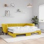 vidaXL Tagesbett Ausziehbar mit Matratzen Gelb 90x200 cm Samt vidaXL Tagesbett Ausziehbar mit Matratzen Gelb 90x200 cm Samt