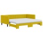 vidaXL Tagesbett Ausziehbar mit Matratzen Gelb 90x200 cm Samt vidaXL Tagesbett Ausziehbar mit Matratzen Gelb 90x200 cm Samt