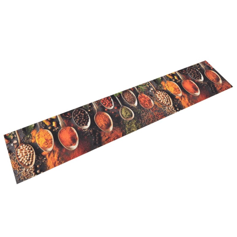 vidaXL Küchenteppich Waschbar Löffel & Gewürze 60x300 cm Samt vidaXL Küchenteppich Waschbar Löffel & Gewürze 60x300 cm Samt
