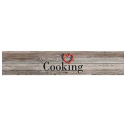 vidaXL Küchenteppich Waschbar Cooking Grau 60x300 cm Samt