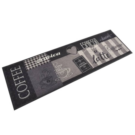 vidaXL Küchenteppich Waschbar Coffee Schwarz 60x180 cm Samt