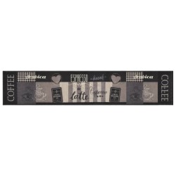vidaXL Küchenteppich Waschbar Coffee Schwarz 60x300 cm Samt