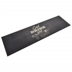 vidaXL Küchenteppich Waschbar Küche Schwarz 45x150 cm Samt
