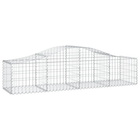 vidaXL Gabione mit Hochbogen 200x50x40/60 cm Verzinktes Eisen