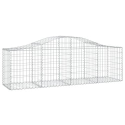 vidaXL Gabione mit Hochbogen 200x50x60/80 cm Verzinktes Eisen