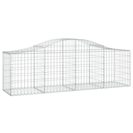 vidaXL Gabione mit Hochbogen 200x50x60/80 cm Verzinktes Eisen