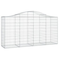 vidaXL Gabione mit Hochbogen 200x50x100/120 cm Verzinktes Eisen
