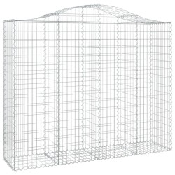 vidaXL Gabione mit Hochbogen 200x50x160/180 cm Verzinktes Eisen