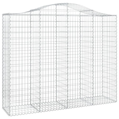 vidaXL Gabione mit Hochbogen 200x50x160/180 cm Verzinktes Eisen