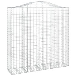 vidaXL Gabione mit Hochbogen 200x50x200/220 cm Verzinktes Eisen