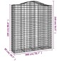 vidaXL Gabione mit Hochbogen 200x50x220/240 cm Verzinktes Eisen vidaXL Gabione mit Hochbogen 200x50x220/240 cm Verzinktes Eisen