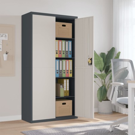 vidaXL Aktenschrank Anthrazit und Weiß 90x40x180 cm Stahl