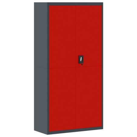 vidaXL Aktenschrank Anthrazit und Rot 90x40x180 cm Stahl