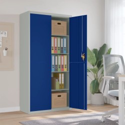 vidaXL Aktenschrank Hellgrau und Blau 90x40x180 cm Stahl