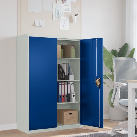 vidaXL Büroschrank Metall 90x40x140 cm Grau und Blau