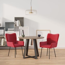 vidaXL Esszimmerstühle 2 Stk. Weinrot Samt