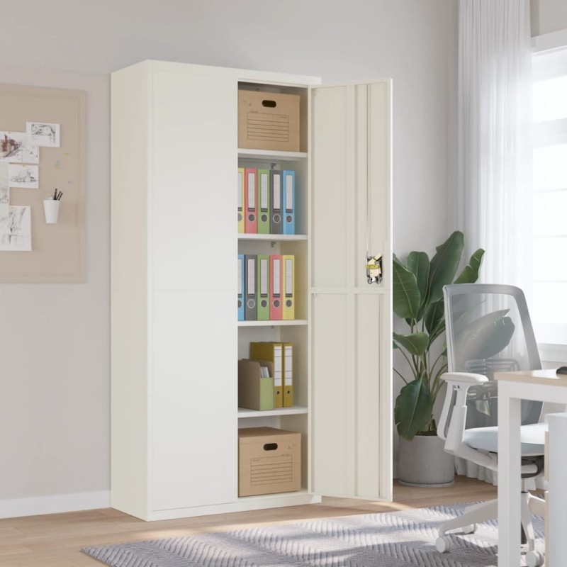 vidaXL Aktenschrank Weiß 90x40x200 cm Stahl vidaXL Aktenschrank Weiß 90x40x200 cm Stahl