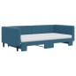 vidaXL Tagesbett Ausziehbar mit Matratzen Blau 100x200 cm Samt vidaXL Tagesbett Ausziehbar mit Matratzen Blau 100x200 cm Samt