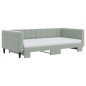 vidaXL Tagesbett Ausziehbar mit Matratzen Hellgrau 100x200 cm Samt vidaXL Tagesbett Ausziehbar mit Matratzen Hellgrau 100x200 cm Samt