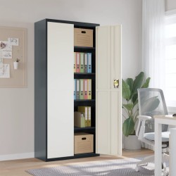vidaXL Aktenschrank Anthrazit und Weiß 90x40x200 cm Stahl
