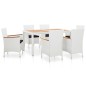 vidaXL 7-tlg. Garten-Essgruppe Poly Rattan Weiß vidaXL 7-tlg. Garten-Essgruppe Poly Rattan Weiß
