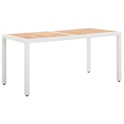 vidaXL 7-tlg. Garten-Essgruppe Poly Rattan Weiß
