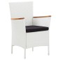 vidaXL 7-tlg. Garten-Essgruppe Poly Rattan Weiß vidaXL 7-tlg. Garten-Essgruppe Poly Rattan Weiß