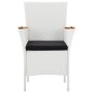 vidaXL 7-tlg. Garten-Essgruppe Poly Rattan Weiß vidaXL 7-tlg. Garten-Essgruppe Poly Rattan Weiß