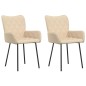 Esszimmerstühle 2 Stk. Creme Stoff Esszimmerstühle 2 Stk. Creme Stoff