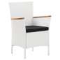 vidaXL 5-tlg. Garten-Essgruppe Poly Rattan Weiß vidaXL 5-tlg. Garten-Essgruppe Poly Rattan Weiß
