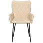 Esszimmerstühle 2 Stk. Creme Stoff Esszimmerstühle 2 Stk. Creme Stoff