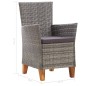vidaXL 5-tlg. Garten-Essgruppe Poly Rattan und Massivholz Akazie Grau vidaXL 5-tlg. Garten-Essgruppe Poly Rattan und Massivholz Akazie Grau