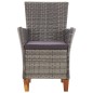 vidaXL 7-tlg. Essgruppe Poly Rattan und Massivholz Akazie Grau vidaXL 7-tlg. Essgruppe Poly Rattan und Massivholz Akazie Grau