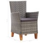 vidaXL 7-tlg. Essgruppe Poly Rattan und Massivholz Akazie Grau vidaXL 7-tlg. Essgruppe Poly Rattan und Massivholz Akazie Grau