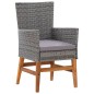 vidaXL 9-tlg. Garten-Essgruppe Poly Rattan und Akazienholz Grau vidaXL 9-tlg. Garten-Essgruppe Poly Rattan und Akazienholz Grau