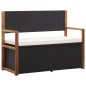 vidaXL Bank mit Stauraum 115 cm Poly Rattan Massivholz Akazie Schwarz vidaXL Bank mit Stauraum 115 cm Poly Rattan Massivholz Akazie Schwarz