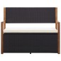 vidaXL Bank mit Stauraum 115 cm Poly Rattan Massivholz Akazie Schwarz vidaXL Bank mit Stauraum 115 cm Poly Rattan Massivholz Akazie Schwarz