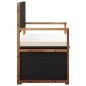 vidaXL Bank mit Stauraum 115 cm Poly Rattan Massivholz Akazie Schwarz vidaXL Bank mit Stauraum 115 cm Poly Rattan Massivholz Akazie Schwarz