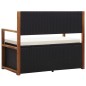 vidaXL Bank mit Stauraum 115 cm Poly Rattan Massivholz Akazie Schwarz vidaXL Bank mit Stauraum 115 cm Poly Rattan Massivholz Akazie Schwarz