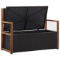 vidaXL Bank mit Stauraum 115 cm Poly Rattan Massivholz Akazie Schwarz vidaXL Bank mit Stauraum 115 cm Poly Rattan Massivholz Akazie Schwarz
