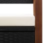 vidaXL Bank mit Stauraum 115 cm Poly Rattan Massivholz Akazie Schwarz vidaXL Bank mit Stauraum 115 cm Poly Rattan Massivholz Akazie Schwarz