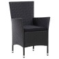 vidaXL 5-tlg. Garten-Essgruppe mit Auflagen Poly Rattan Schwarz vidaXL 5-tlg. Garten-Essgruppe mit Auflagen Poly Rattan Schwarz