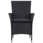 vidaXL 5-tlg. Garten-Essgruppe mit Auflagen Poly Rattan Schwarz vidaXL 5-tlg. Garten-Essgruppe mit Auflagen Poly Rattan Schwarz